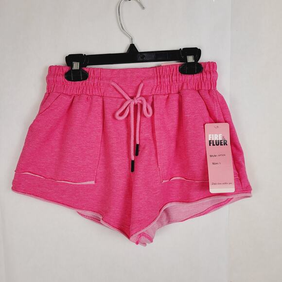 New Fire and Fleur womens pink drawstring athletic jogger shorts size Small - Picture 1 of 7